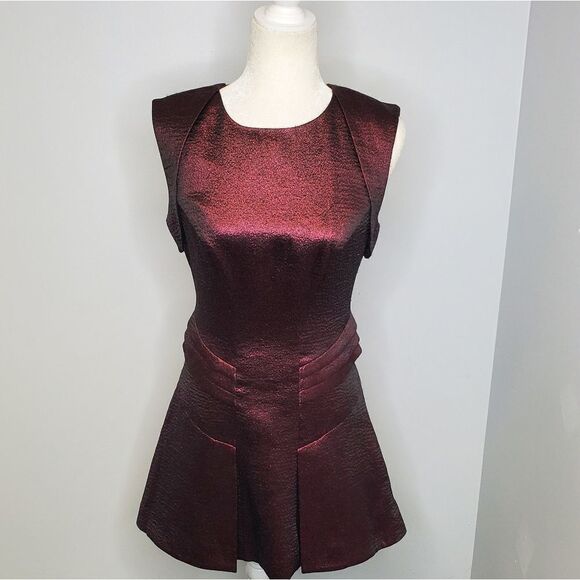 NEW SASS & BIDE dress a‎ fallen star shiny metallic pink mini XS/38 - Picture 4 of 10